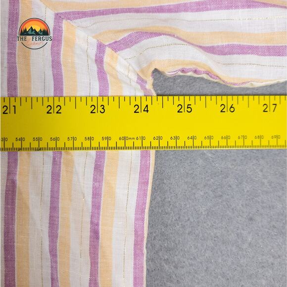 Chicos Striped 100% Linen Pink No Iron Button Up Shirt Plus Women's Sz 3 (16/18) - Picture 6 of 11